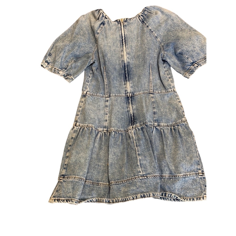 Jonathan Simkhai holland Denim Mini Dress Light Wash Puff Sleeve Organic  s‎ m - Picture 14 of 16